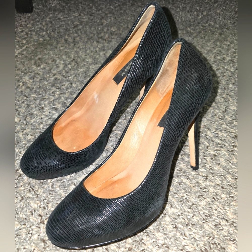 Ann Taylor Black Leather Stilettos